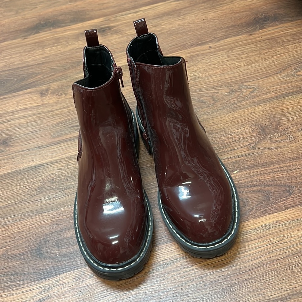 Patent leather boots